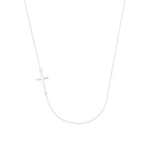 NECKLACE WITH OFF CENTER CROSS