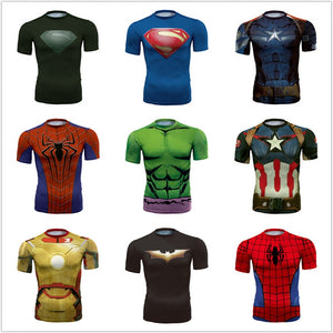 Avengers Costume Fitness T-shirt Batman Spiderman Venom Ironman Superman Captain America Winter soldier Marvel T shirt DC Comics